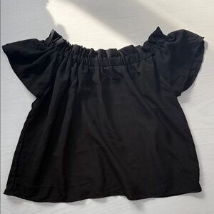 Elegant Black Ruffled Blouse